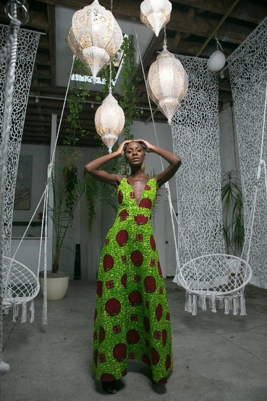 Lowest Prices Guaranteed!Strappy African Print Maxi Dress