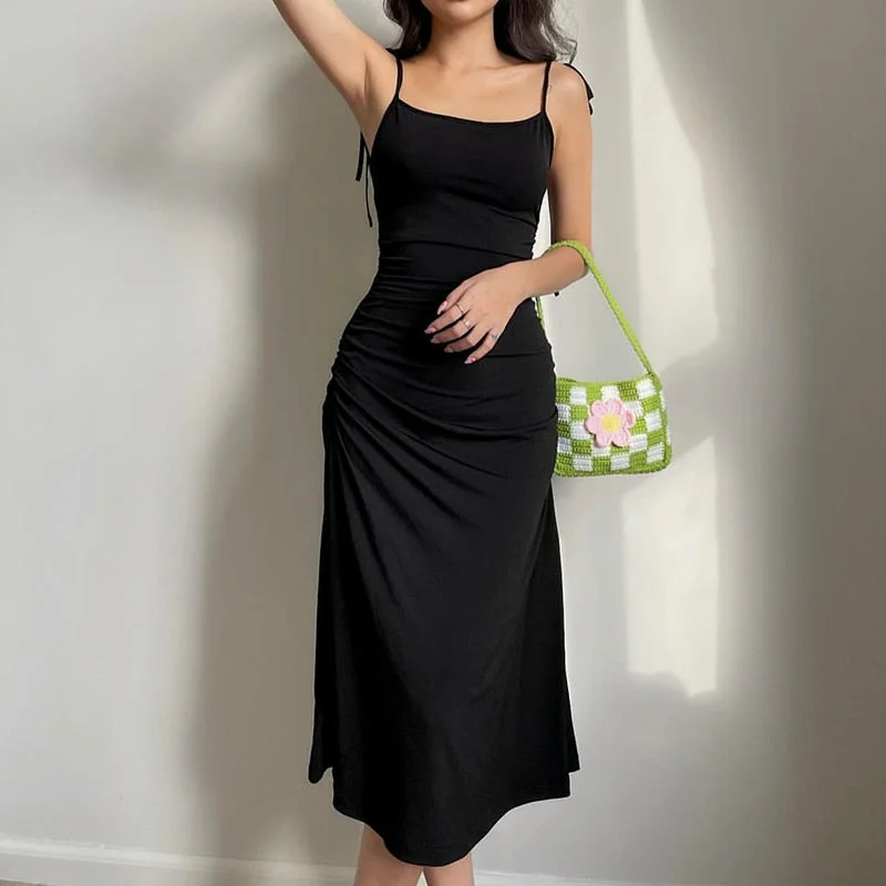 Get the Best for Less!BerriesJam - Strappy Ruched Irregular Elegant Backless Long Dress Get the Best for Less!BerriesJam - Strappy Ruched Irregular Elegant Backless Long Dress