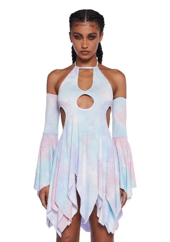 Exclusive Deals Just for You!Surreal Mirage Handkerchief Dress - Pink/Purple