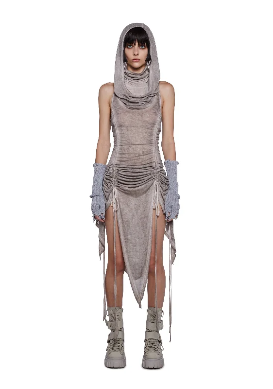 Limited Stock Available!Tempo Ruched Harness Dress - Off White