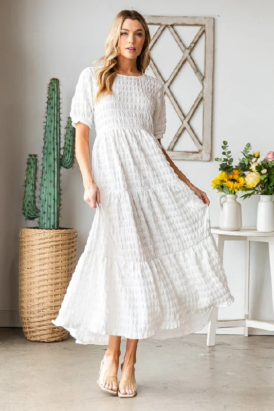 Incredible Savings Inside!Textured Tiered Maxi Dress