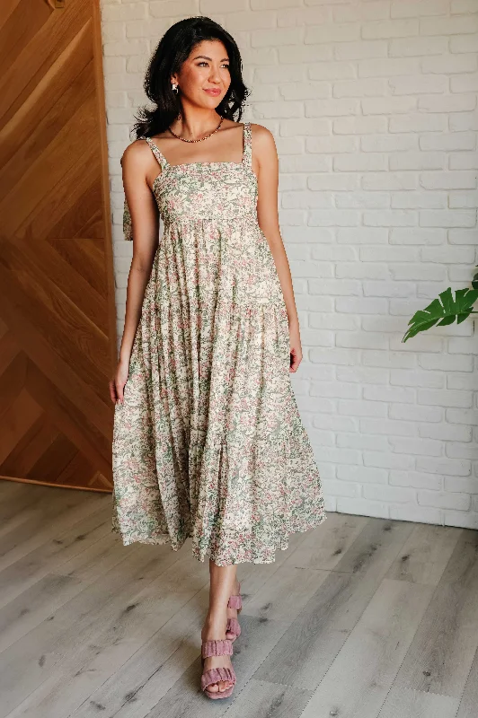 Shop Today, Save Tomorrow!Tiptoe Through the Tulips Square Neck Tiered Dress