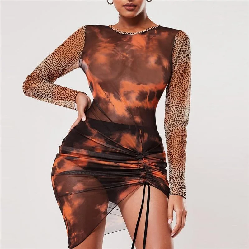 Buy More, Pay Less!FashionSierra - Transparent Mesh Long Sleeve Dress Women Lirregular Lace Up Mini Party Dress O Neck Club Nightwear Vestidos De Verano Buy More, Pay Less!FashionSierra - Transparent Mesh Long Sleeve Dress Women Lirregular Lace Up Mini Party Dress O Neck Club Nightwear Vestidos De Verano