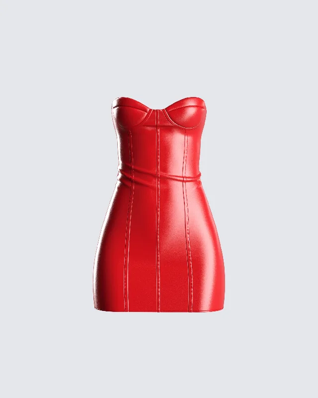 Great Deals, Just for You!Trisha Vegan Leather Mini Dress