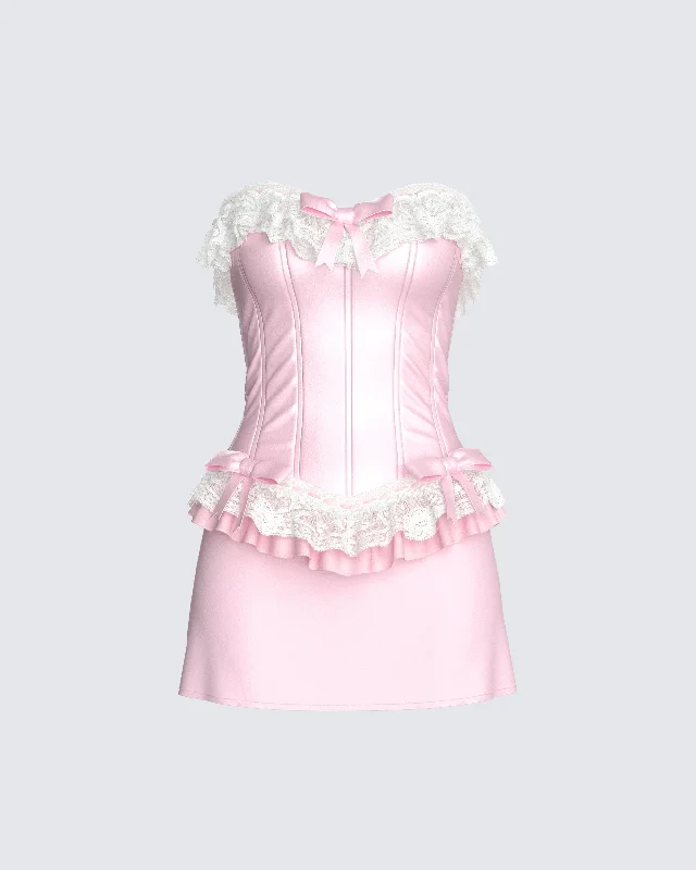 Save Money, Shop Happy!Vienna Pink Ruffle Mini Dress