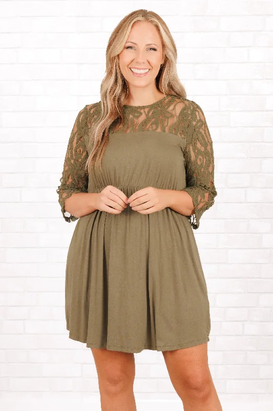 Unmissable Offers Await!Weekend Memories Dress, Olive