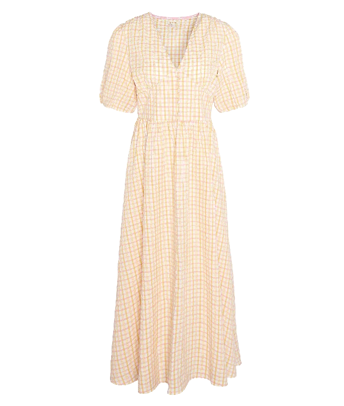 Enjoy Huge Discounts Now!Belmont Seersucker Check Maxi Dress - Cream