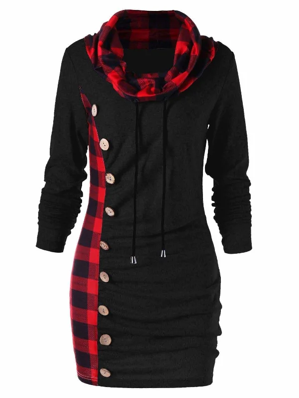 Get Ready to Save!FashionSierra - Womens Casual Sheath Cowl Neck Long Sleeve Dress