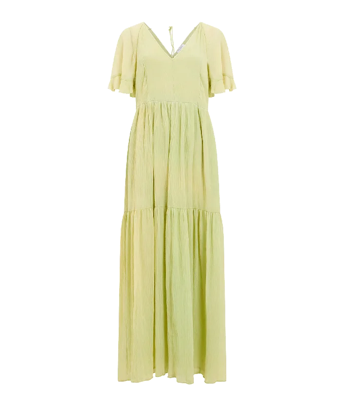 Don't Miss Out!Gossamer Chiffon Tiered Maxi Dress - Green
