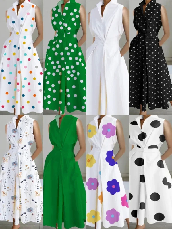 Your Shopping Wish, Our Discount Command!Women's Summer Commuting Fashion Polka Dot Button Dresses Your Shopping Wish, Our Discount Command!Women's Summer Commuting Fashion Polka Dot Button Dresses