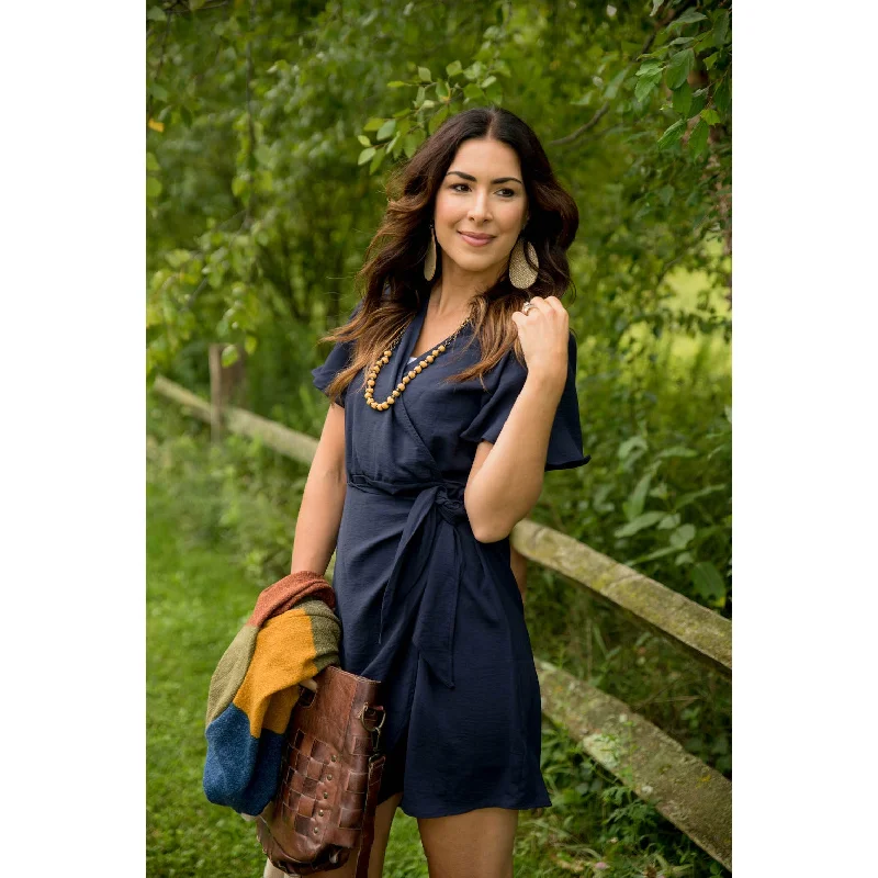 Hurry, Sale Ends Soon!Wrap Tie Flutter Dress