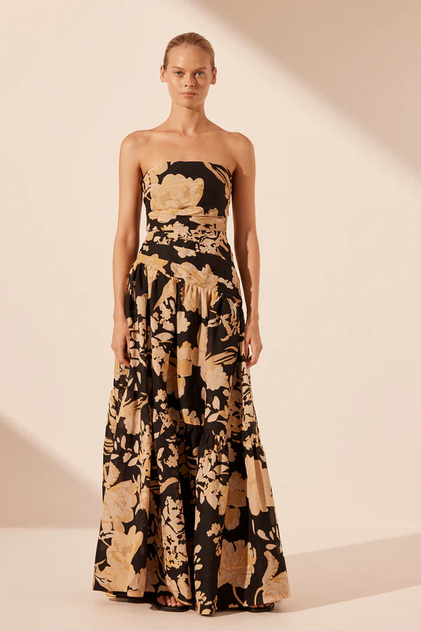 Shop Now and Save!Xenia Strapless Tiered Maxi Dress