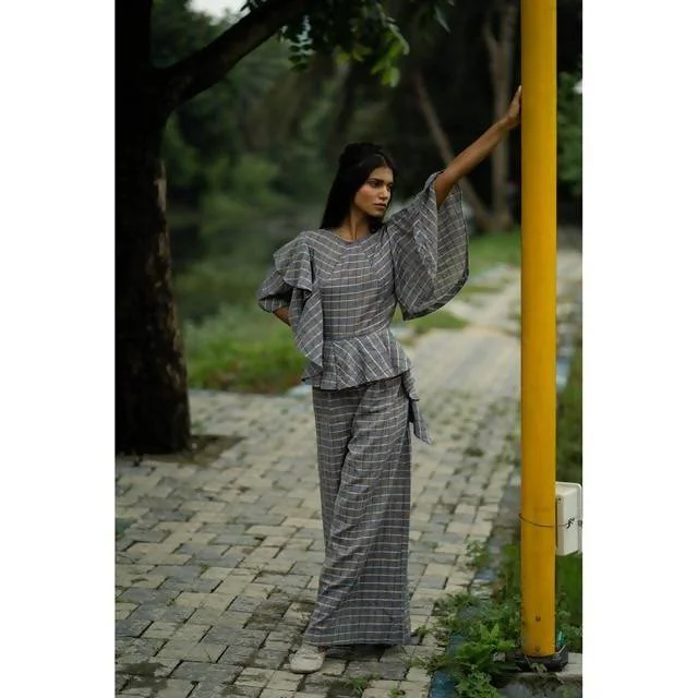Hottest Discounts of the Year!Handspun Cotton Checkered Jumpsuit | Black & White