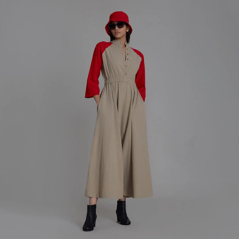 Your Shopping Spree Starts Here!Jumpsuits For Women | Pure Cotton Jumpsuit | Beige & Red