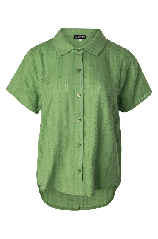 Huge Price Cuts Await!100% Cotton Floral Stripe Shirt | Apple | 6114A1