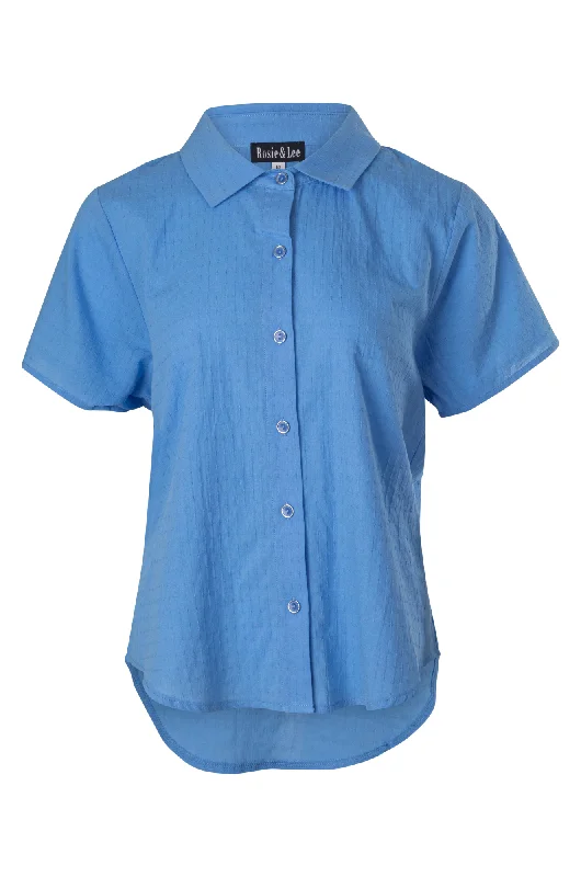 Unlock Huge Savings Now!100% Cotton Textured Shirt | MID BLUE | 6104A1