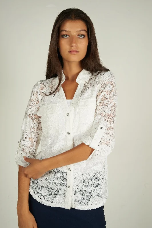 Get It Before It’s Gone!Blouse fleurie en dentelle - PINOT-LA - (R-B10)