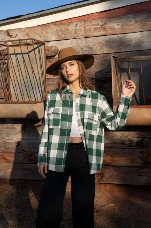 Flash Sale – Act Fast!Bowery Boyfriend L/S Flannel - Pine Needle/Beige