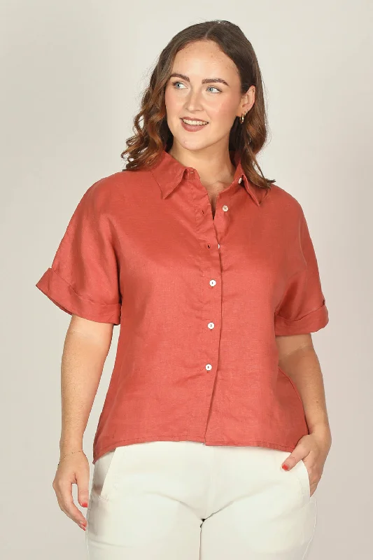 Best Deals Just for You!Carmen Linen Shirt in Desert Rose