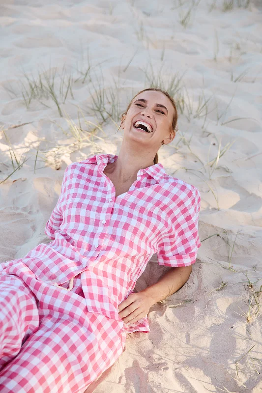 Buy More, Pay Less!Carmen Linen Shirt in Treviso Pink
