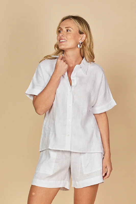 Instant Savings Await!Carmen Linen Shirt in White
