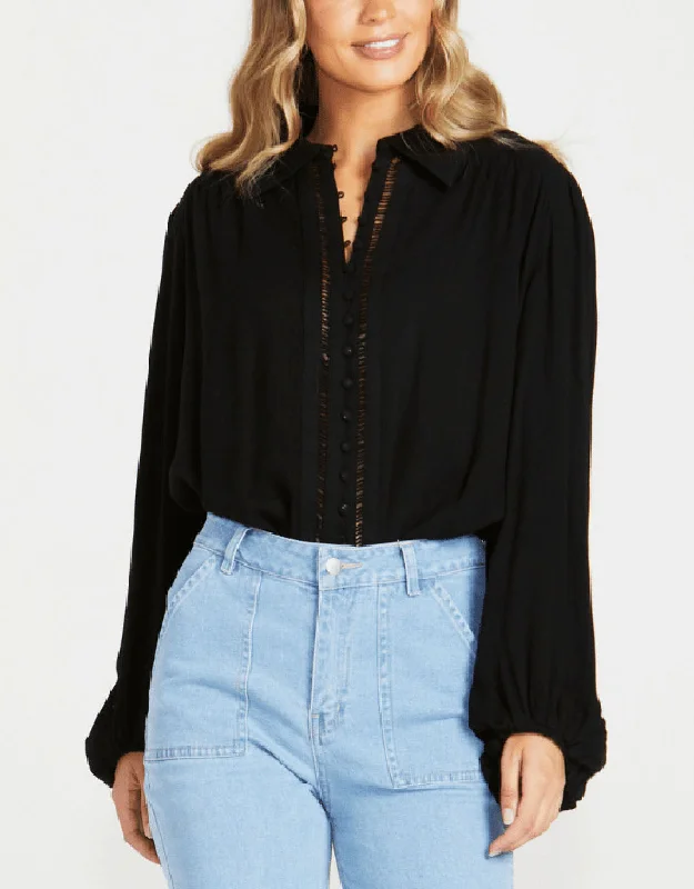 Shop Today, Save Tomorrow!Chapel Trim Shirt - Black