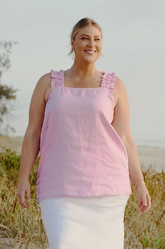 Exclusive Savings This Week!Claire Linen Summer Top in Peony