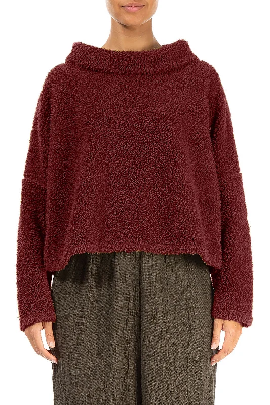 Limited Stock Available!Cowl Neck Merlot Teddy Cotton Jumper