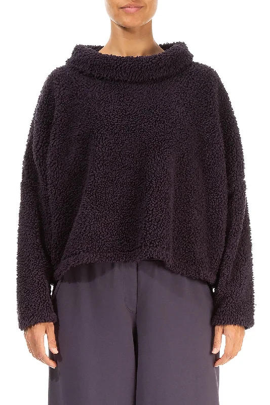 Flash Sale – Act Fast!Cowl Neck Vintage Violet Teddy Cotton Jumper