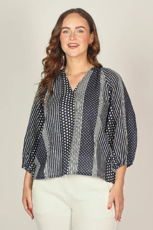 Price Drop Alert!Finch Blouse in Polka Stripes