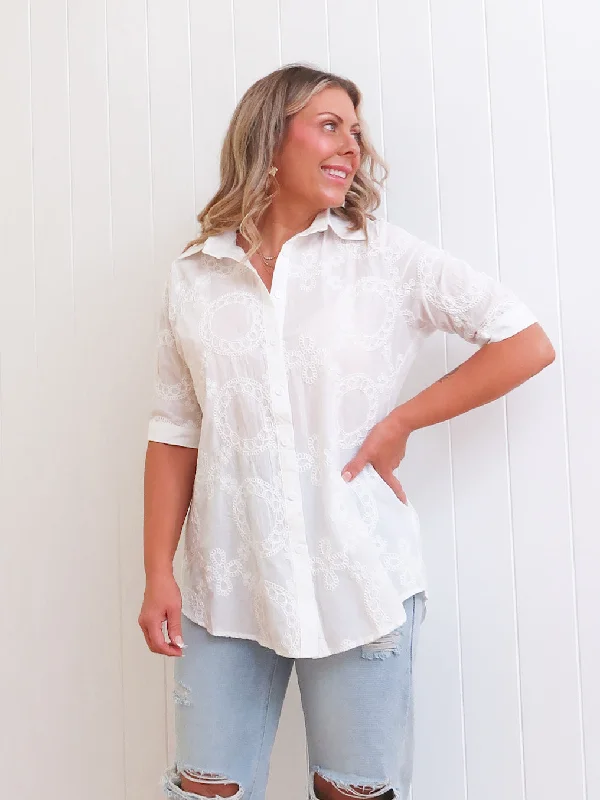 One Day Only – Huge Savings!Jillian Shirt - White