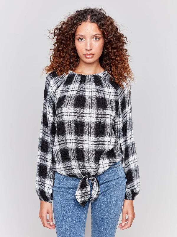 Shop Early, Save Big!Long-Sleeve Tie-Front Blouse - Pepper