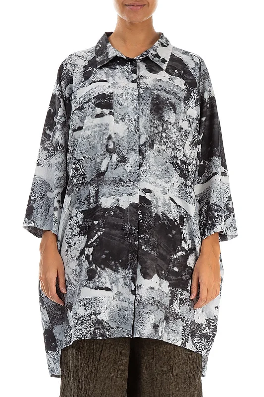 Biggest Sale of the Season!Longer Back Marble Silk Cotton Shirt