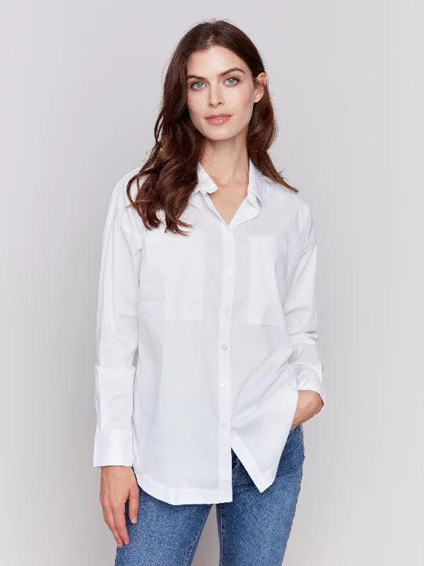 Your Dream Deal is Here!Loose Fit Poplin Shirt - White