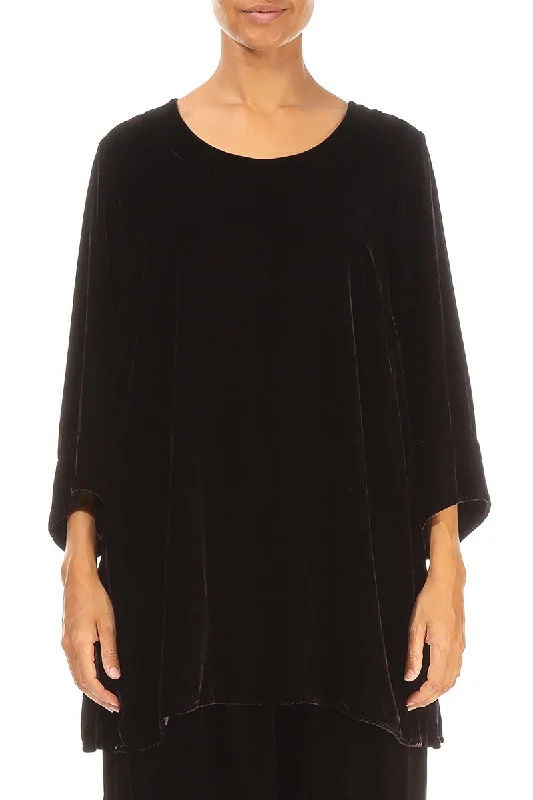 Your Favorite Items on Sale Now!Loose Vintage Violet Silk Velvet Blouse