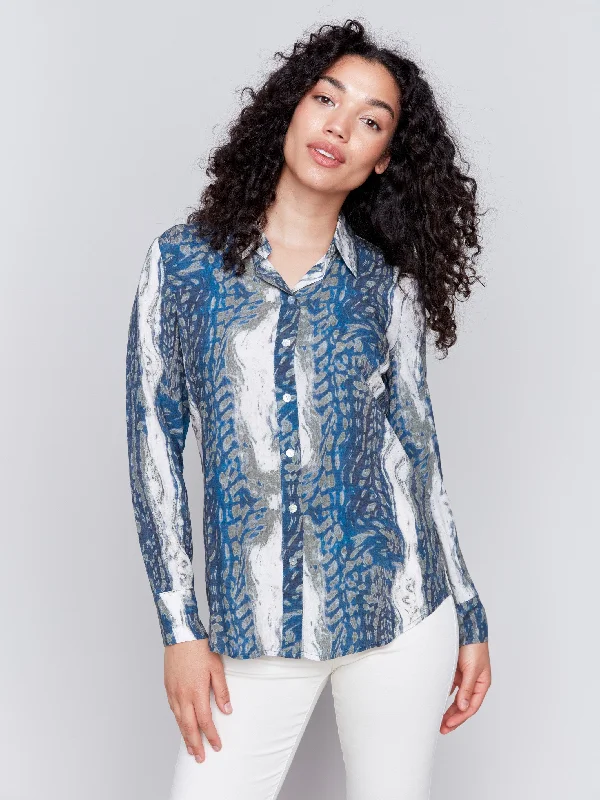 Mega Sale Happening Now!Printed Button-Up Shirt - Stump
