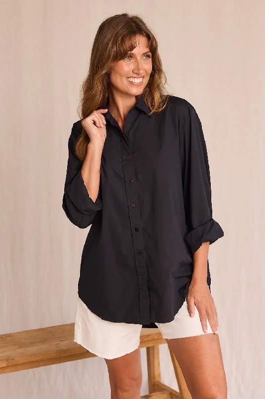 Buy One, Get One Free!Sam Cotton Poplin Shirt in Black
