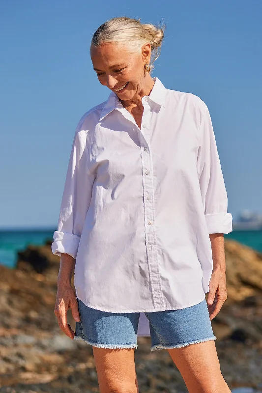 Save Up to 50% Off!Sam Cotton Poplin Shirt in White