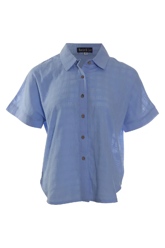 Lowest Prices Guaranteed!Self Stripe 100% Cotton Shirt | DEEP SKY | 6104AR