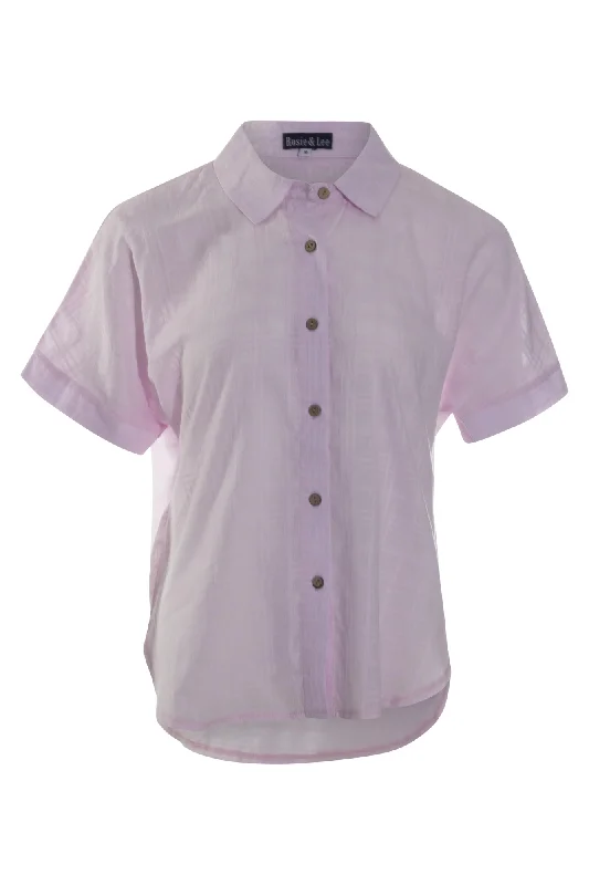 Special Discounts Inside!Self Stripe 100% Cotton Shirt | SOFT PINK | 6104AR