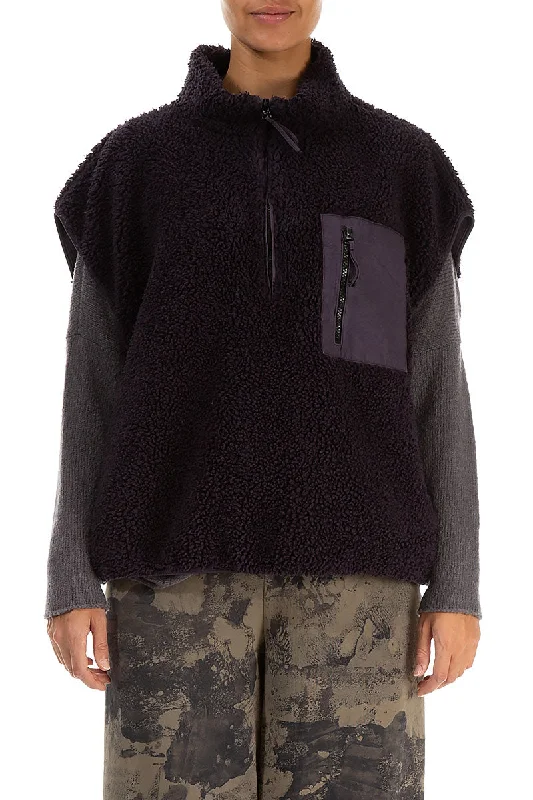 Exclusive Deals Just for You!Side Pocket Vintage Violet Teddy Cotton Vest