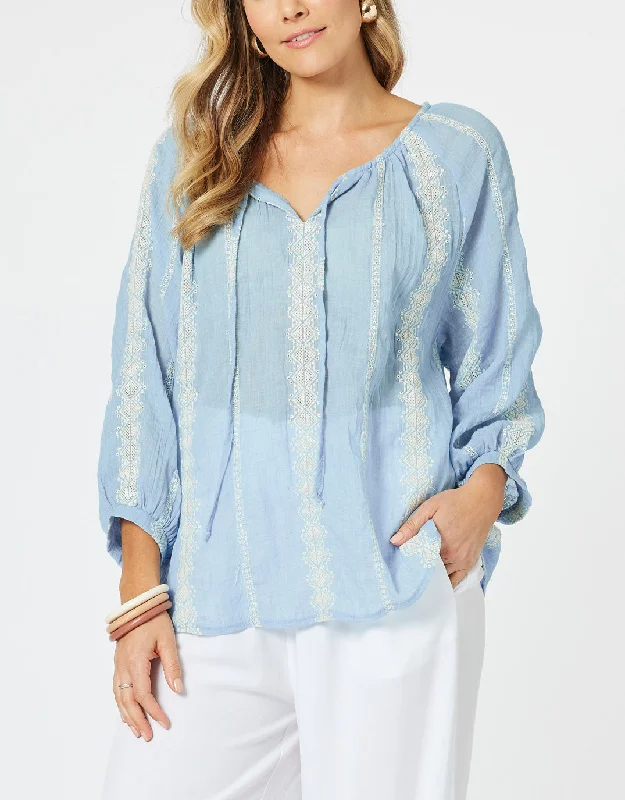 Upgrade for Less!Sorrento Embellished Top - Blue